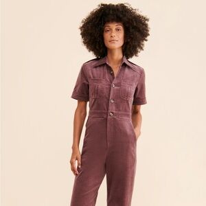 Women's Corduroy Jumpsuit in Purple